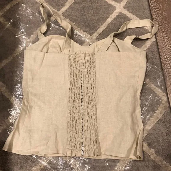 NWOT Reformation Libra Top Oatmeal - Picture 3 of 4